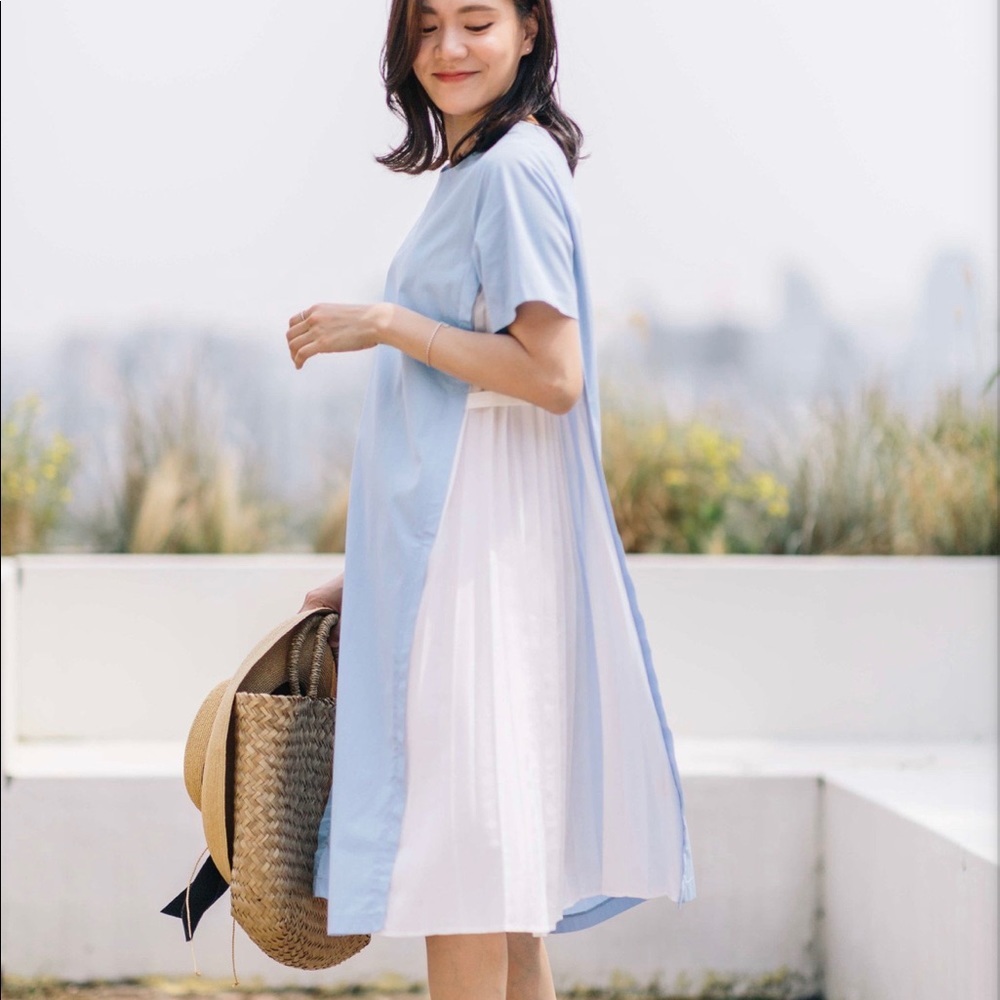 KONNY | summery side pleated nursing 🤱🏻 dress